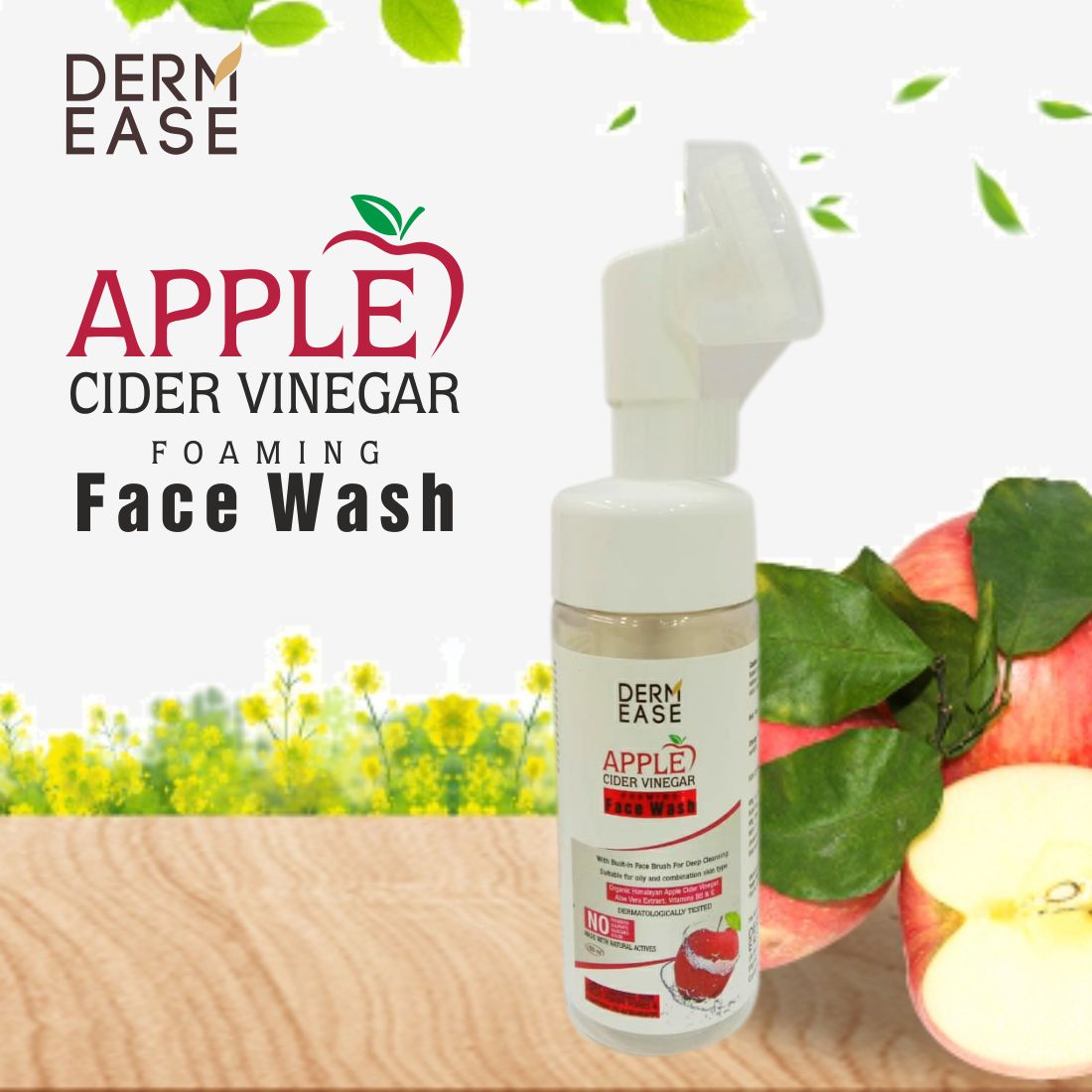 DERM EASE Apple Cider Vinegar Foaming Face Wash